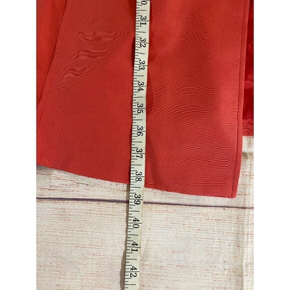 Dana Buchman Women's Orange Silk Sea Shell Button Front Long Coat - 14 - Picture 8 of 13